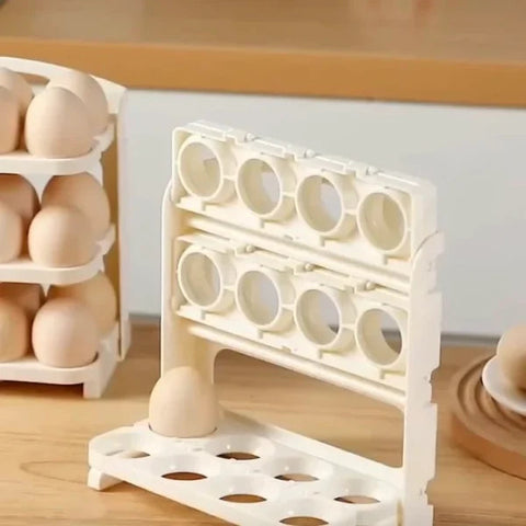 3 Layer Folding Egg Tray 24 Grid Foldable Egg Holder Storage Rack