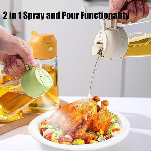 2 in 1 Oil Sprayer Bottle Dispenser for Kitchen