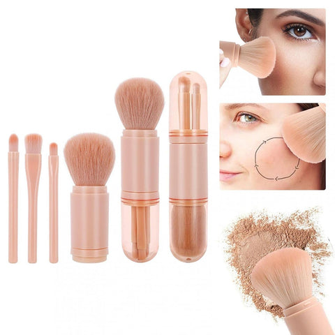 4 in 1 Traveling Beauty Make up Brushes | Portable, Lightweight, & Cosmetic